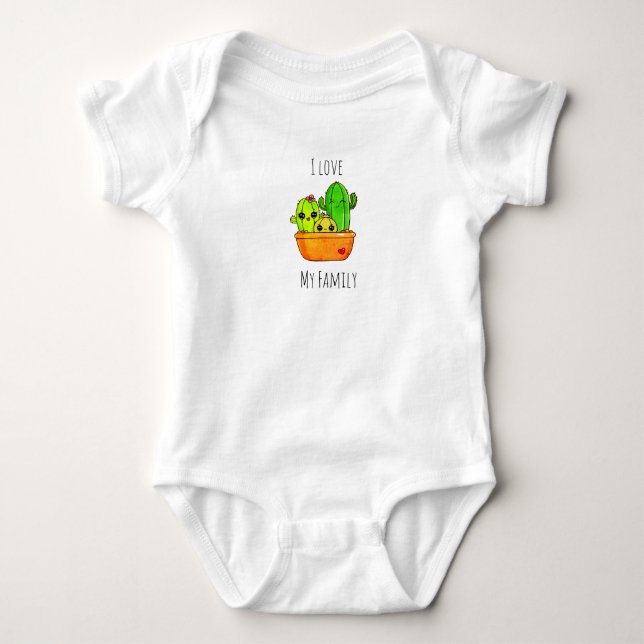 Cactus Family Baby Bodysuit (Front)