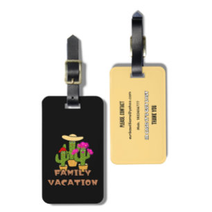 Cactus family luggage tag