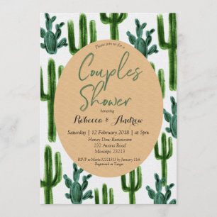 Cactus Fiesta Couples Shower Invitation Green