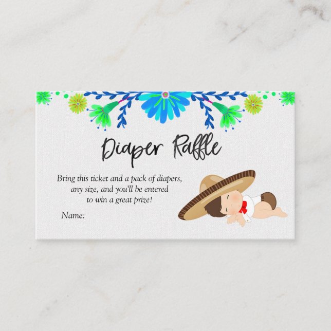 Cactus Fiesta Diaper Raffle Card (Front)