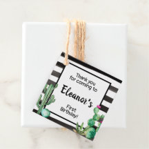 Cactus Fiesta Favour Favour Tag Birthday Party Boy