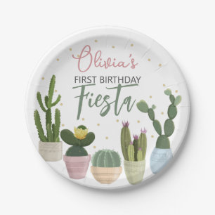 Cactus Fiesta First Birthday   Paper Plate