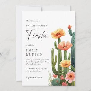 Cactus Fiesta Floral Bridal Shower Invitation