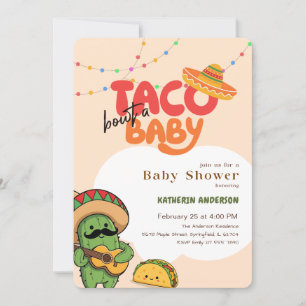 Cactus Fiesta Mexican Colourful Taco Baby Shower Invitation