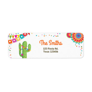 Cactus Fiesta Mexican Return Address Label Party