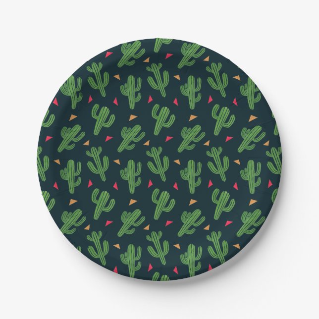 Cactus Fiesta Paper Plate (Front)