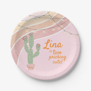 Cactus Fiesta Second Birthday Paper Plate