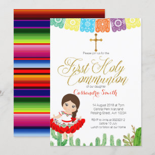 Cactus First Holy Communion Invitation