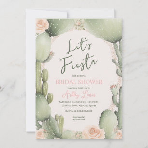Cactus Floral Boho Desert Fiesta shower Invitation
