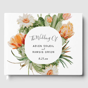 Cactus Floral Desert Wedding Guest Book