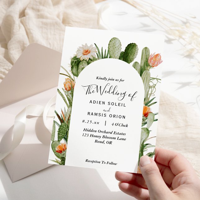 Cactus Floral Desert Wedding Invitation (Creator Uploaded)