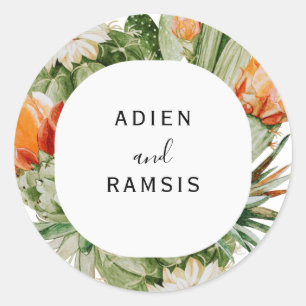 Cactus Floral Desert Wedding Sticker