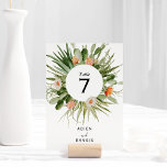 Cactus Floral Desert Wedding Table Number Card<br><div class="desc">This cactus floral desert wedding table number card is perfect for your modern desert wedding. This design features black simple calligraphy with rustic cactus greenery, air plants, succulents, and cactus blossoms in geometric arch frames on a classic bright white background to match your elegant traditional wedding or rustic boho wedding...</div>