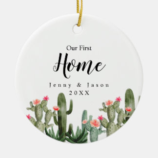 Cactus Floral Our First Home Botanical Ornament