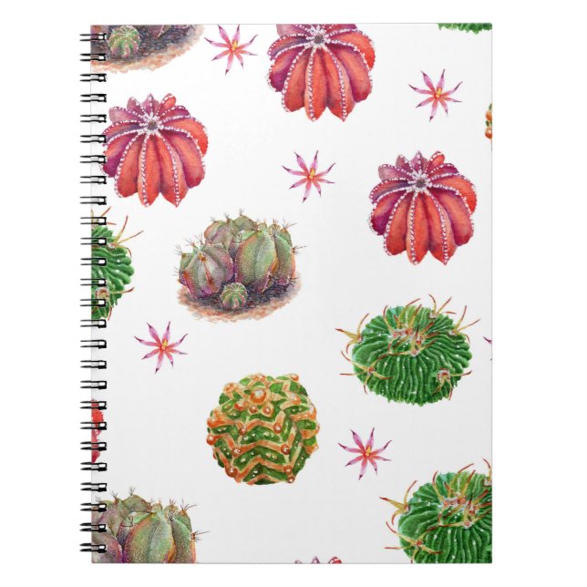 Cactus Floral: Watercolor Background Notebook (Front)