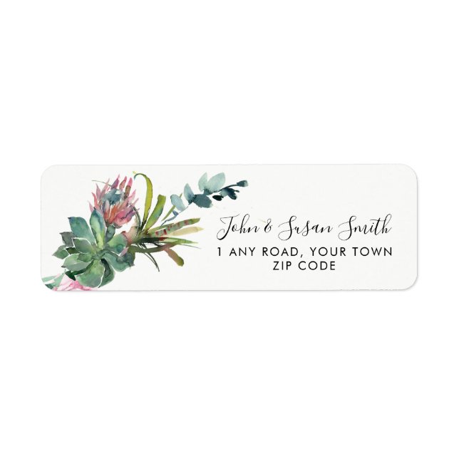 cactus florals return address labels (Front)