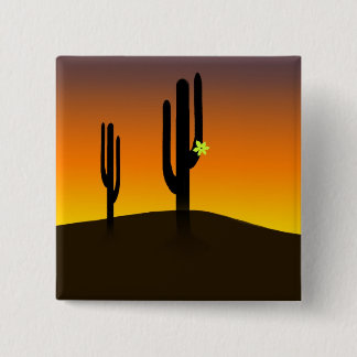 Cactus Flower 15 Cm Square Badge