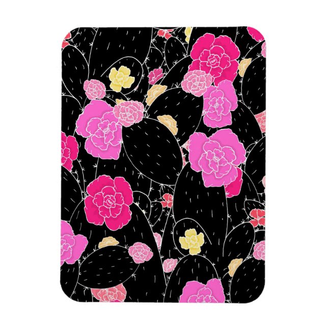 Cactus Flower Art Sketch Magnet (Vertical)