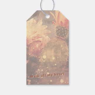Cactus Flower Botanical Abstract Gift Tags
