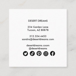 Cactus Flower Desert Garden Photo Travel Tourism Square Business Card