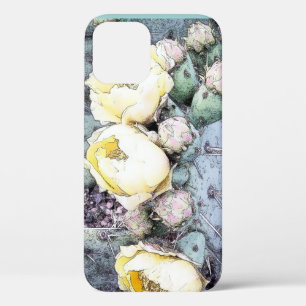 Cactus Flower Digital Ink iPhone 12 Case