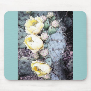 Cactus Flower Digital Ink Mouse Mat