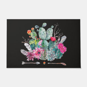 Cactus Flower Doormat , Plants Welcome Mat