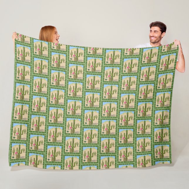 Cactus Flower Fleece Blanket (In Situ)