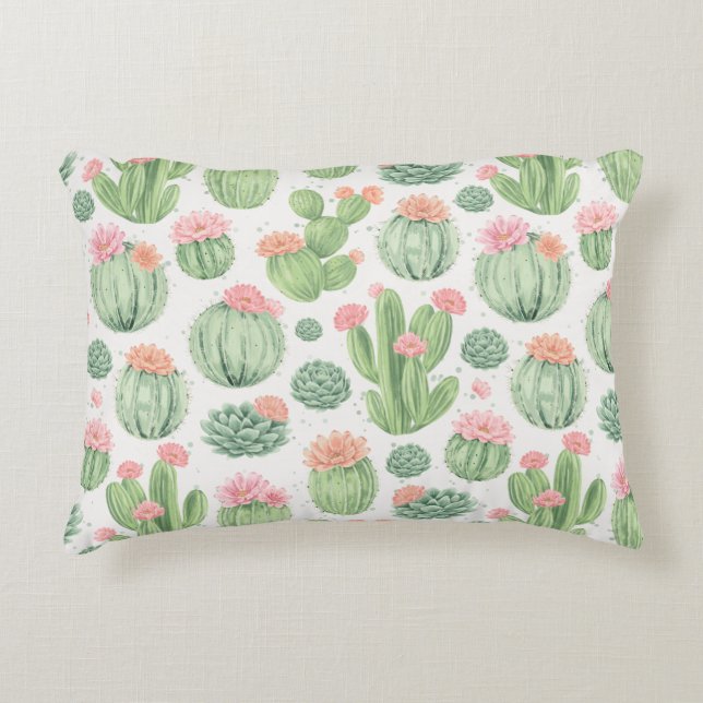 Cactus Flower Garden  Decorative Cushion (Front)