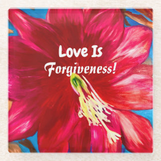 Cactus Flower GLASS Coaster - Forgiveness