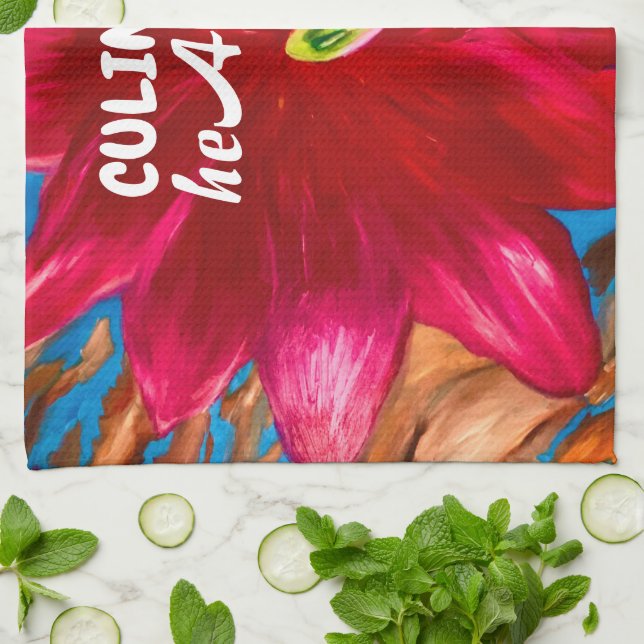 Cactus Flower Kitchen Towel (Folded)