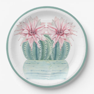  Cactus Flower Paper Plate