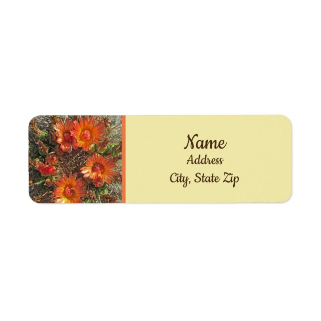 Cactus Flower Photo Bright Orange Floral (Front)