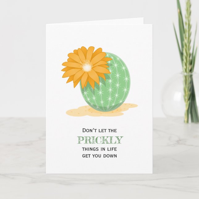 Cactus Flower - Pricky Things Quote Card (Front)
