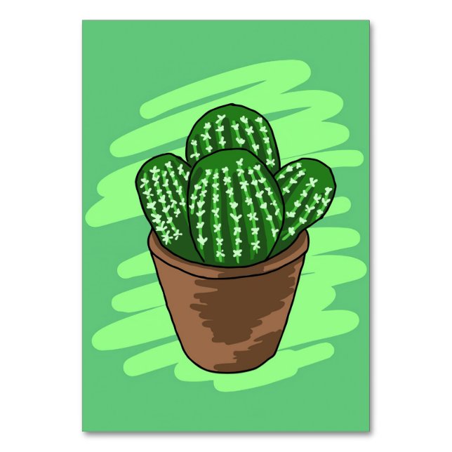 Cactus Flower Sketch Table Number (Front)