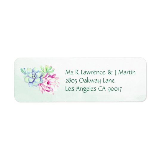 Cactus Flower & Succulents Return Address Label