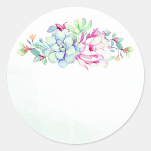Cactus Flower & Succulents Wedding Favour Stickers