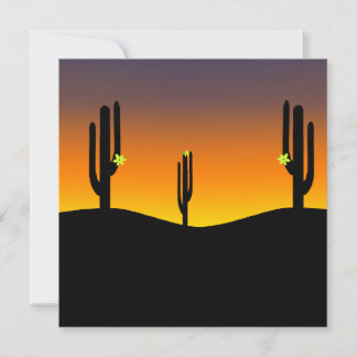 Cactus Flower Sunset Invitation