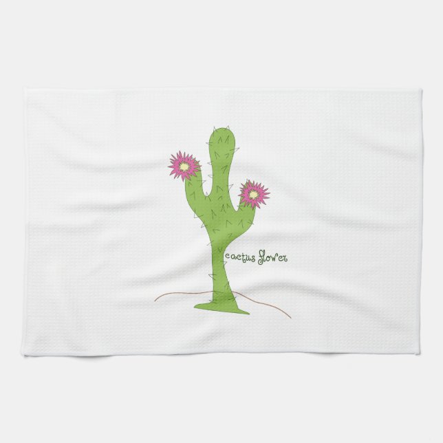 Cactus Flower Tea Towel (Horizontal)