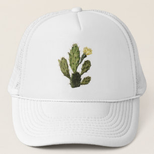 Cactus Flower Vintage Drawing Trucker Hat