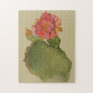 Cactus Flower Watercolor Margaret Armstrong Floral Jigsaw Puzzle