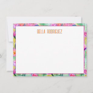 Cactus Flower Watercolors NAME Desert Colourful Card