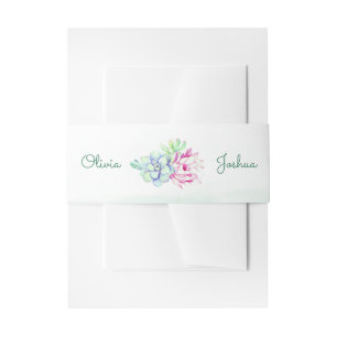 Cactus Flower Wedding Belly Bands Invitation Belly Band