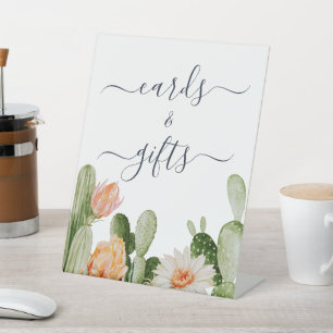 Cactus Flowers Greenery Shower Cards & Gifts Sign