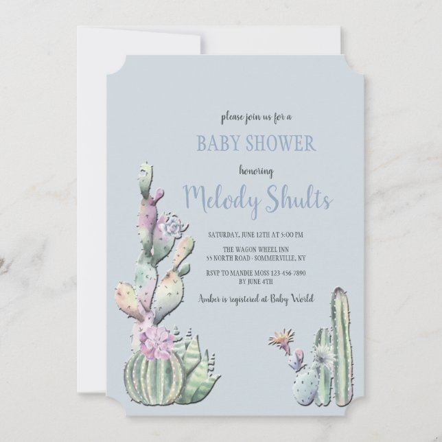 Cactus Flowers Invitation (Front)
