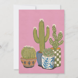 Cactus Flowers Pink Invitation