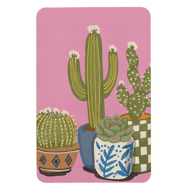 Cactus Flowers Pink Magnet (Vertical)