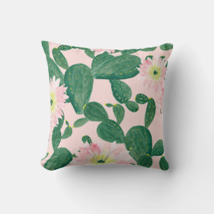 Cactus Flowers: Watercolor Painting Cushion