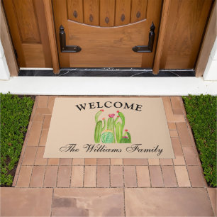 Cactus Flowers Watercolor Southwest Housewarming Doormat