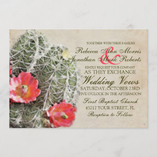Cactus Flowers Wedding Invitation